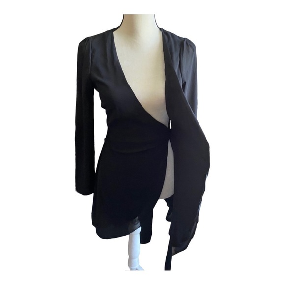 LULUS-BLACK WRAP DRESS-SIZE XS - Picture 7 of 9